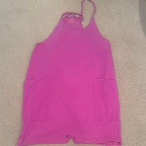 Free People Hot Pink Romper Jumpsuit